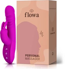 Flowa® Lyra – 3 in 1 Stotende Rabbit Vibrator – 11 Vibratiestanden – 3 Thrusting Modi – Clitoris & G-spot – Vibrator voor Vrouwen – Dildo Vibrator – Seksspeeltje – Roze — thumbnail 1