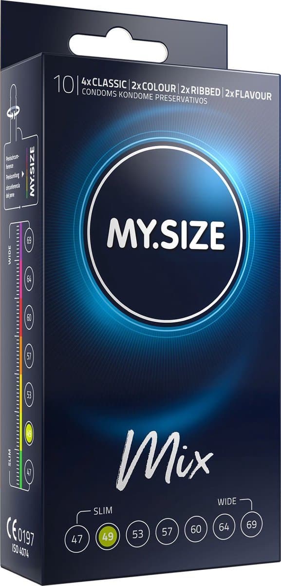 MY.SIZE MIX - Condooms - 49 mm pasvorm - Variatiepakket - Comfort en flexibiliteit — afbeelding 1