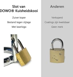 DOWO® - Kuisheidskooi - Metaal - Peniskooi - Kuisheidskooi voor Mannen - Chastity cage - Staal - met Premium Messing Slot - 2 Koningsmaaten XL — thumbnail 3