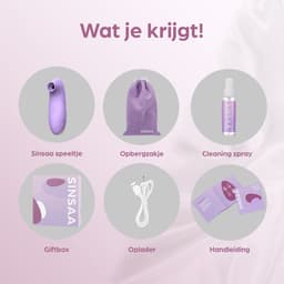 Sinsaa Luchtdruk Vibrator voor Vrouwen - Clitoris Stimulator - Sex Toys voor Vrouwen - Sexspeeltjes voor Koppels - 10 Zuigfunctie Snelheden - Inclusief Sextoy Cleaner - Chloé Satisfy Paars — thumbnail 5
