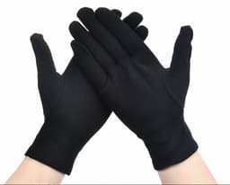Katoenen handschoenen Zwart L 40stuks – 20 paar Beschermende Handschoenen - Gezondheidszorg - Ziekenhuis - Beauty Center, Kapper en Salon Spa Tattoo – Jewelry - eczeem / allergie / handcreme - juweliers / munt handschoen — thumbnail 3