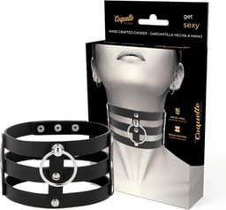 Black Choker Vegan Leather - Fetish / BDSM / Kinky — thumbnail 1
