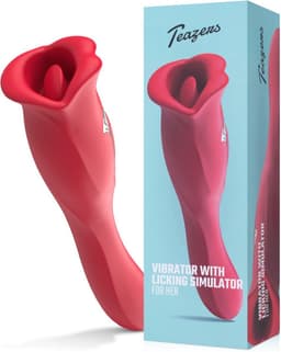 Teazers - Vibrator met Likkende Clitoris Stimulator - Vibrators voor Vrouwen - Sex Toys voor Vrouwen - Vibrators - Dildo’s - Clitoris Stimulator - Tong Vibrator - Rood — thumbnail 1