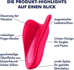 Satisfyer, vibrator, vingervibrator, klein en veelzijdig, 'High Fly' met batterij, siliconen, 7 cm — thumbnail 4