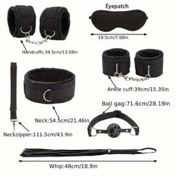 Oneay BDSM Bondage Set 40-delig – Complete SM Set met Handboeien, Blinddoek, Zweep, Tepelklemmen & Buttplugs – PU Leer – Bondage Speeltjes voor Koppels, Beginners & Rollenspel - Rood — thumbnail 3