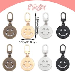 Dailygoods - Cosensi - Set van 8 Afneembare Ritssluitingschuivers met Smiley-gezicht — thumbnail 3