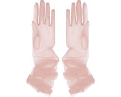 67 cm Lange Tule Handschoenen voor Bruiden - Elegante Doorschijnende Opera Handschoenen voor Bruiloft en Galafeesten