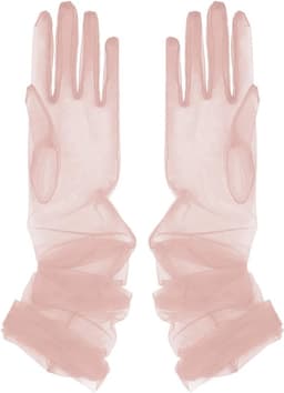 67 cm Lange Tule Handschoenen voor Bruiden - Elegante Doorschijnende Opera Handschoenen voor Bruiloft en Galafeesten — thumbnail 1