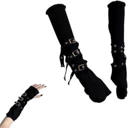 Dailygoods- Vingerloze Handschoenen 38 cm - Punkhandschoenen - Armwarmers - Gothic Kleding - Zacht Gebreid - Comfortabele Pasvorm — thumbnail 1