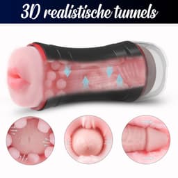 G-Toys® Mastrubator voor Man Pocket Pussy - 2 in 1 Blowjob & Pussy - Sex Toys voor Mannen - Mastrubators Mond en Vagina - Seksspeeltjes Erotiek Pijpen Zuigen - Pocketpussy — thumbnail 5