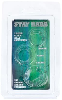 Scala Stay Hard - 3 stuks - Cockring - Transparant — thumbnail 3