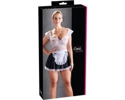 Cottelli Collection – Realistische Dienstmeisje Outfit voor Erotische Rollenspelen Licht Ontbloot met Verstelbare Bandjes – Maat S – Wit