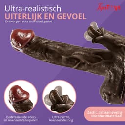 TipsToys® 5-in-1 Multifunctionele Dildo - Vibrator met Afstandsbediening Likkend, Verwarmend, Vibrerend, Thrusting en Handsfree - Bruin — thumbnail 5