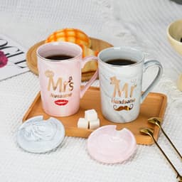Romantisch Huwelijkscadeau voor Koppels - 2 Stuks Keramische Geschenkmokken 400ml — thumbnail 2
