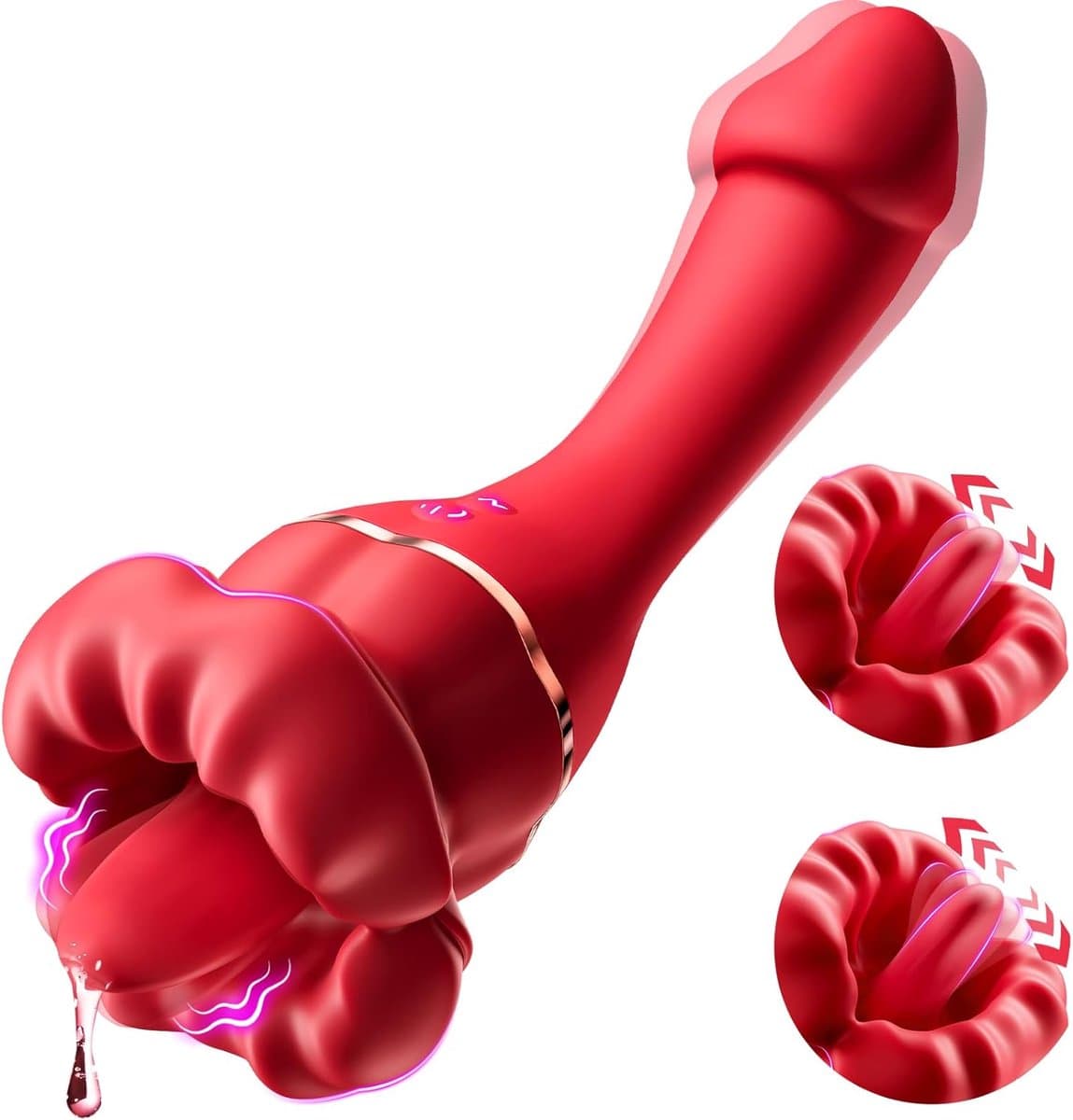 Desiredrops® - Rose Vibrator - Clitoris Lik Stimulator Vibrators Volwassenen Seksspeeltjes Vibrators voor Vrouwen - Cadeautje voor Haar - Clitoris Stimulator - Sex Toys voor haar - 2 in 1 dildo — afbeelding 1