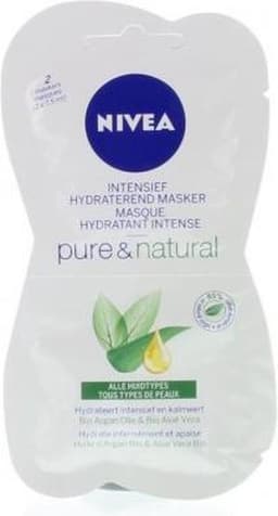 NIVEA Pure & Natural Intensief Hydraterend Masker - 2 x 7,5 ml - Gezichtsmasker — thumbnail 5