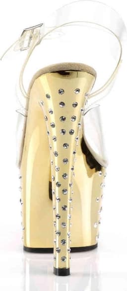 Pleaser - STARDUST-708 Sandaal met enkelband, Paaldans schoenen - Paaldans schoenen - 40 Shoes - Goudkleurig — thumbnail 4