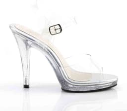Fabulicious - FLAIR408MG Sandaal met enkelband - US 15 - 46 Shoes - Transparant/Zilverkleurig — thumbnail 5