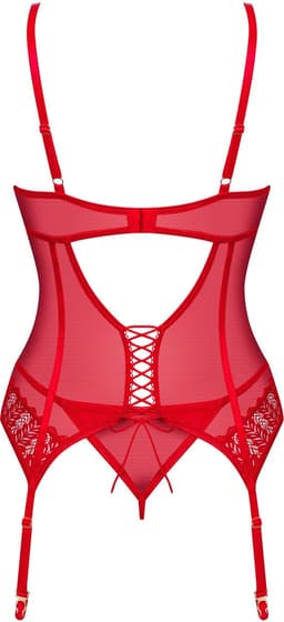 Obsessive - Ingridia Korset & String - Rood XS/S | Erotische Lingerie | Lingerie Set | Sexy Lingerie — thumbnail 3