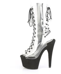 Pleaser - ADORE-700-60FS Plateau Laarzen, Paaldans schoenen - Paaldans schoenen - 36 Shoes - Zwart/Transparant — thumbnail 3