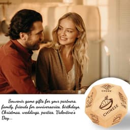 TTGoods - Houten Voedsel Beslissing Dobbelstenen Set voor Verjaardag, Huwelijk of Datum Nacht. Grappige Cadeau Doos voor Man en Vrouw. — thumbnail 5