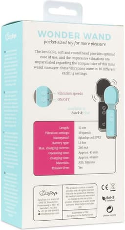 EasyToys - Mini Vibe Wand Vibrator - Oplaadbaar en Waterproof - Ook voor Massages - Wand Vibrator - Vibrator - Vibrators voor Mannen en Vrouwen - Sex Toys voor Mannen en Vrouwen - Vibrators - Zwart — thumbnail 4
