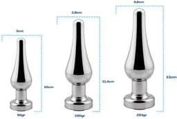 Cupitoys® Metalen buttplug - Zilver - Diamant blauw - Taps - Small - Sex toys voor vrouwen - Sex toys voor mannen - Buttplugs — thumbnail 3