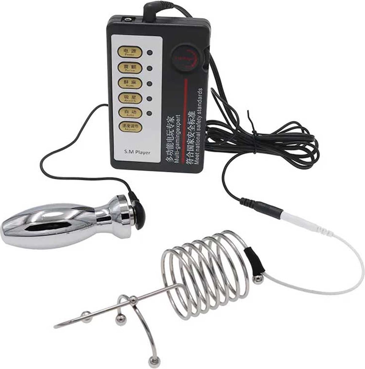 E-stim penisring, penis plug en buttplug - Anale en Urethrale schok vibrator - 3 in 1 - Afstandsbediening - Stroom - Verschillende maten — afbeelding 1