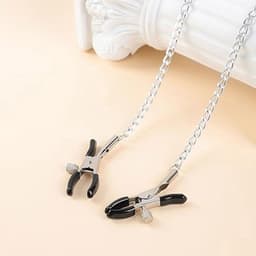 Tepelklemmen - Verstelbaar Met Ketting - BDSM - SM — thumbnail 2