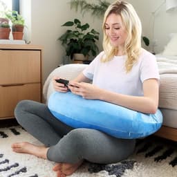 Ergonomisch Kussen - Rustkussen Bedbank - Games Lezen Werken - Zacht Positiëringshulp - 68 x 50 cm - Hemelsblauw — thumbnail 4