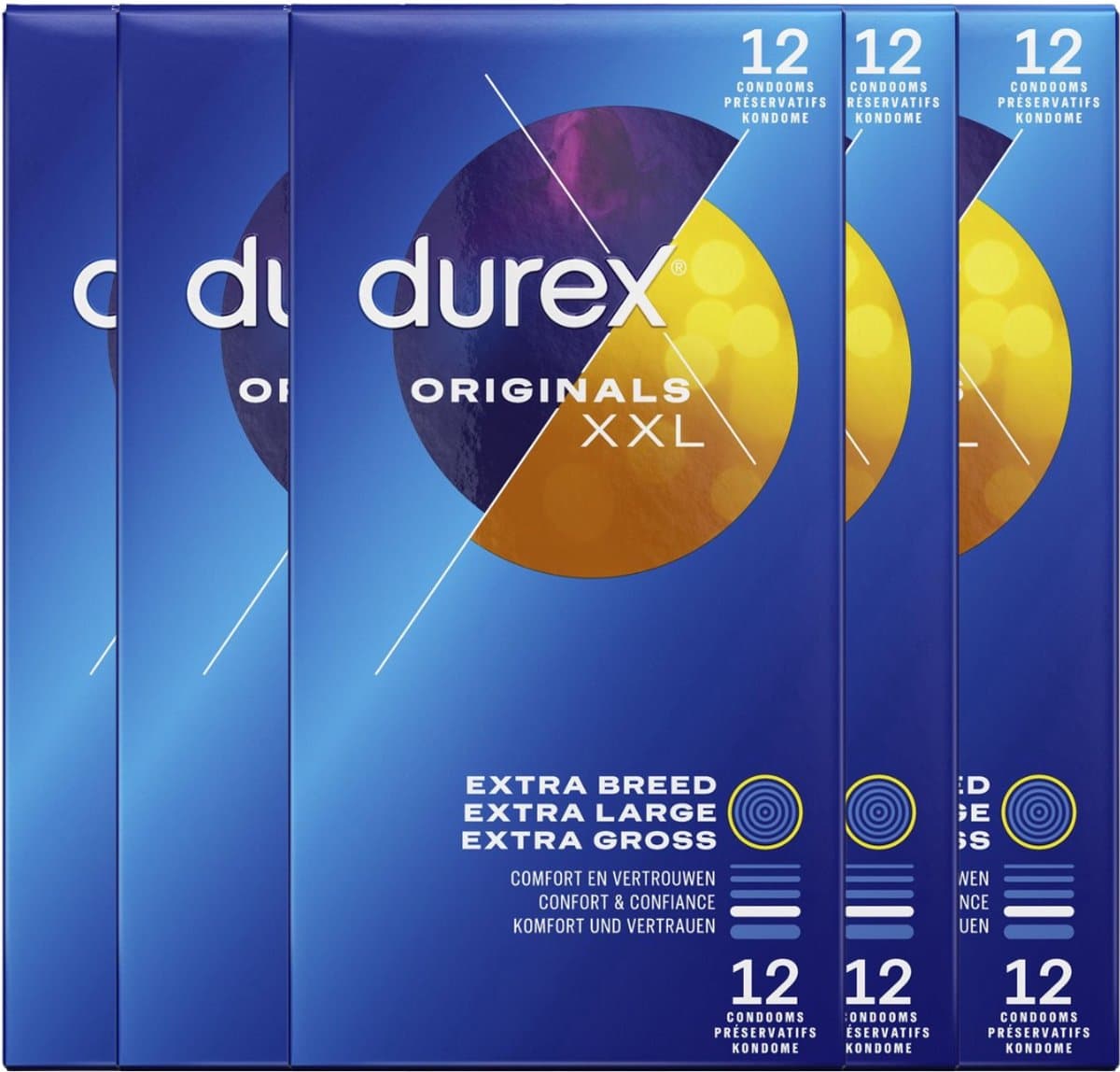Durex Condooms XXL 12st - 5 Stuks - Voordeelverpakking — afbeelding 1