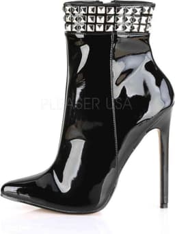 EU 39 = US 9 | SEXY-1006 | 5 Heel Ankle Boot w/Metal Stud Detail, Side Zip — thumbnail 3