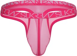 SUKREW Sheer Low-rise Thong Elect Pink - MAAT S - Erotisch Heren Ondergoed - String voor Man - Sexy mannen String — thumbnail 1