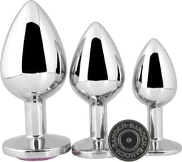 Banoch - Buttplug Aurora Clear Medium - Metalen buttplug - Diamant steen - Wit — thumbnail 4