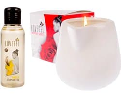 Lovegel - Massage kaars - Erotisch massage olie - Roos - Vanille