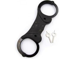 Mister B Cuff Double Lock Rigid Steel Politiehandboeien - Zwart