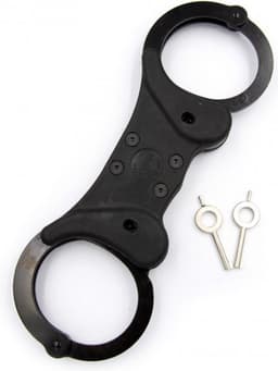 Mister B Cuff Double Lock Rigid Steel Politiehandboeien - Zwart — thumbnail 1