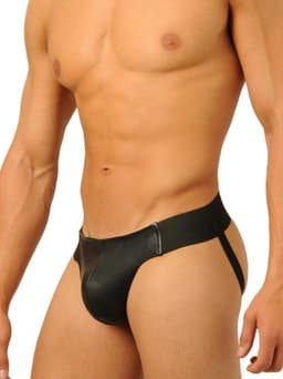 Leren jockstrap zwart maat extra large — thumbnail 1