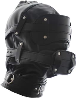 Lzwintrading – SM Bondage - BDSM - Bondage Mask - Zwart PU Leren Bondage masker met Dildo Gag & oogbedekking - Sex Toys voor Vrouwen Koppels - Seksspeeltjes — thumbnail 5