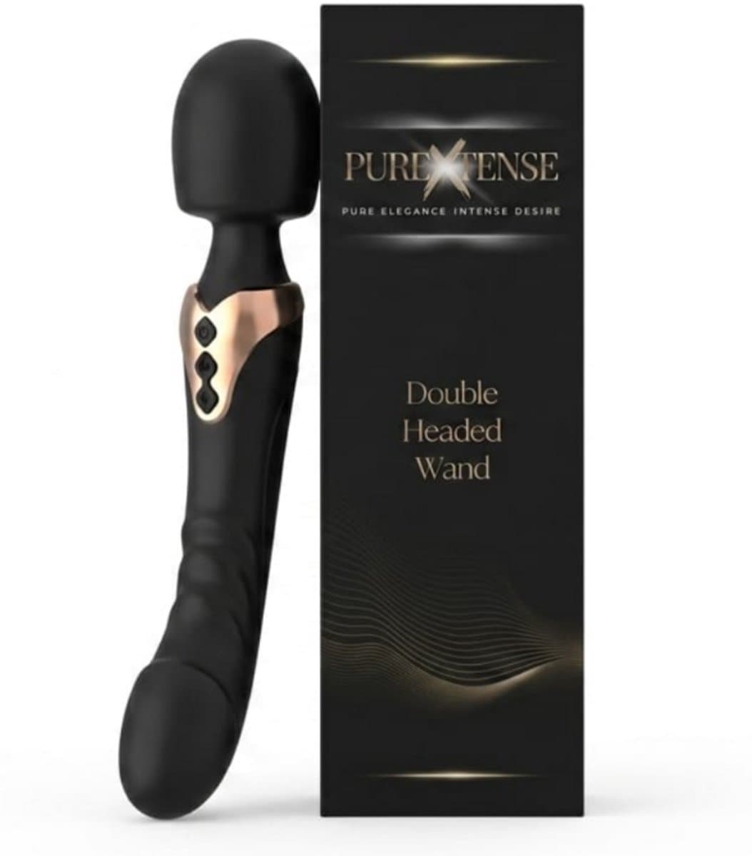 PURE XTENSE Premium Double Headed Wand - Massage Apparaat - 2x10 Vibratiemodi - IPX6 Spatwaterdicht - Model GL-52047-A — afbeelding 1
