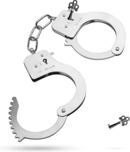 EasyToys - Metalen Handboeien - Bondagetouw - Handboeien Seks - BDSM - BDSM Toys - Rollenspel - Rollenspel Erotiek - Erotisch Spel - Zilver — thumbnail 2