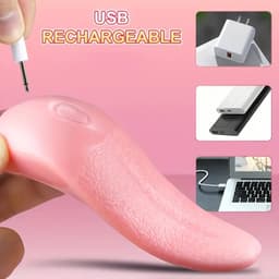 Befvibrator - Ultiem genot - Realistisch - Tong - Beffen - Likken - USB - vaginale massage - Stil - Handzaam -Kerstcadeau - Feestdagen - Geschenk — thumbnail 4
