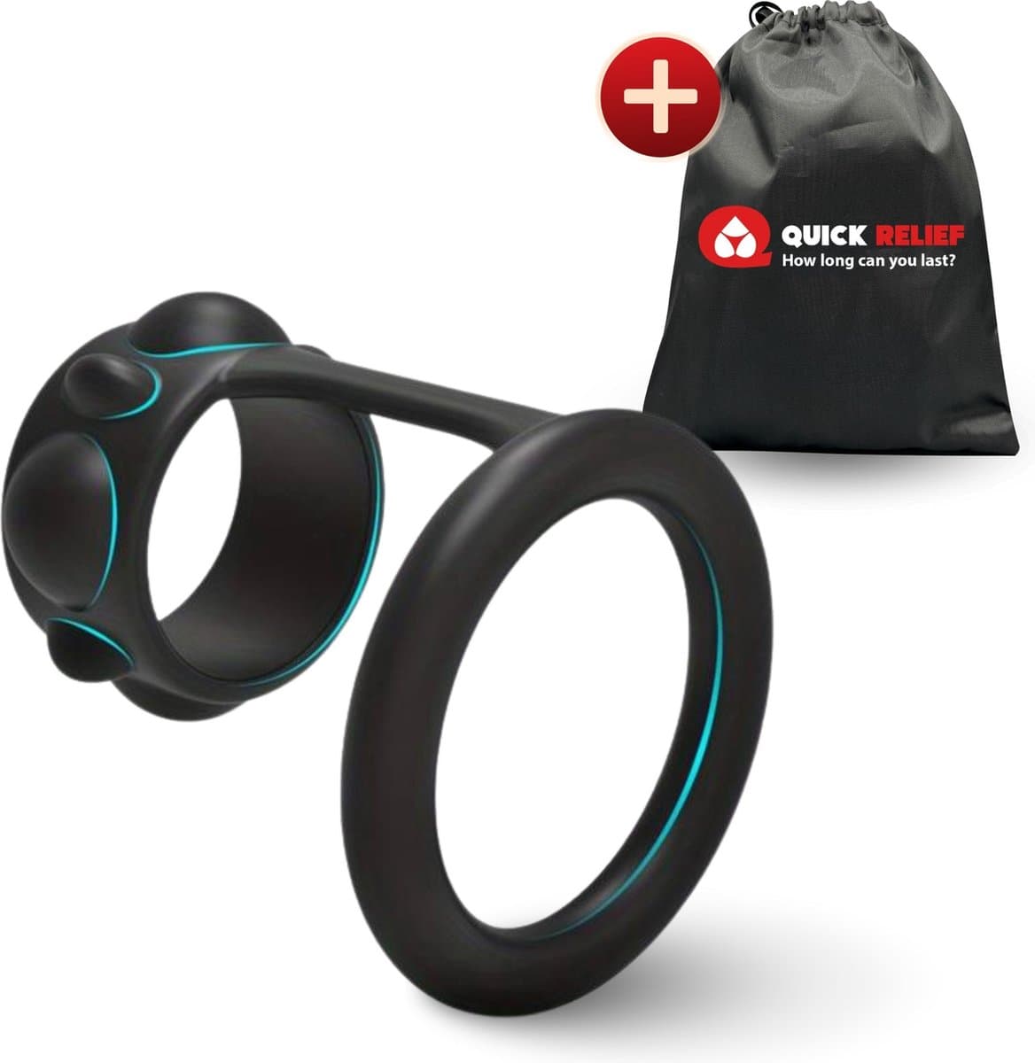 Quick Relief Extreme Pleasure Cockring™ - Cockring - Penis Ring - Seksspeeltje voor Koppels - Sex Toy voor Mannen & Vrouwen - Zwart — afbeelding 1