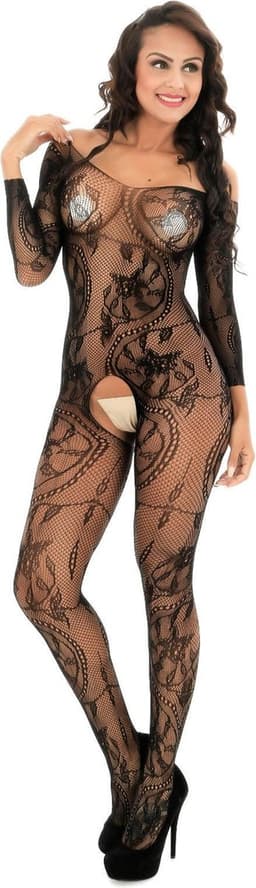Sexy open Bodystocking, Erotische Body Panty, Sexy Catsuit met Open Kruisje.Ook voor  Cadeau. — thumbnail 4