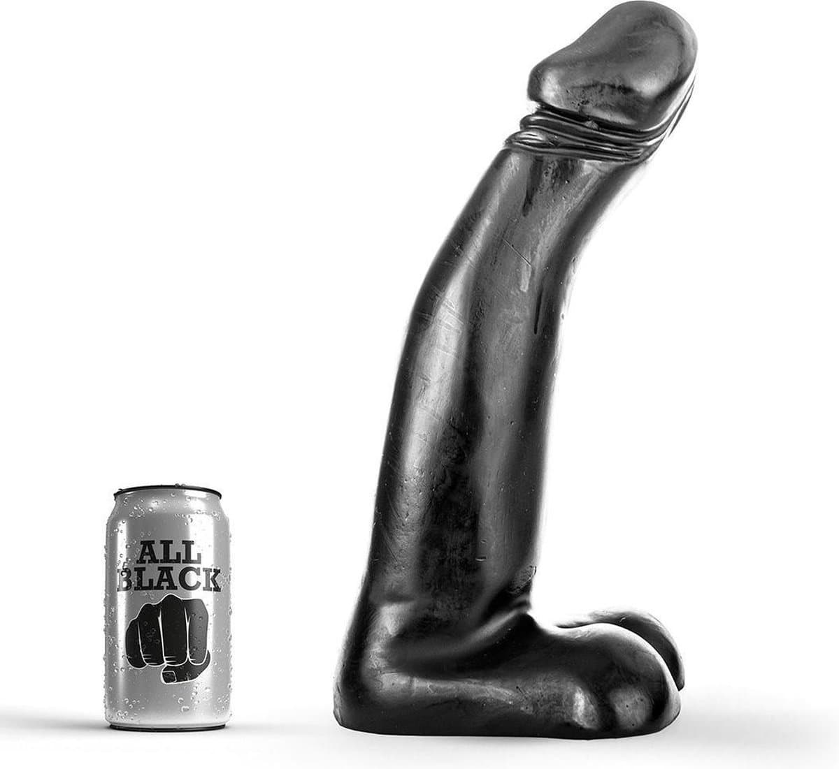 All Black Realistische Dildo - zwart — afbeelding 1