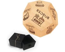 Allecto Plus - Houten Voedsel Dobbelstenen Set - 12 Soorten Voedsel - Huwelijksgeschenken - Grappig - Valentijnsdag - Vriend Vriendin - Sieraden Ring Doos