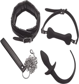 BDSM Pet play set hond - dog play - ball gag - buttplug - chains - Bondage set - kinky - fetisj - puppy training — thumbnail 2
