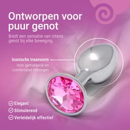 Metalen Buttplug Set Voor Mannen en Vrouwen – Butt Plug - Roze — thumbnail 4