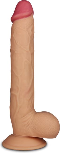Realistische XXL King Size Dildo 27.5 cm lang en 4.5 cm dik - Levensechte Grote Dildo 27.5 cm lang - Realistische dildo met balzak en stevige zuignap - Realistische Dildo Met Zuignap en Balzak — thumbnail 2