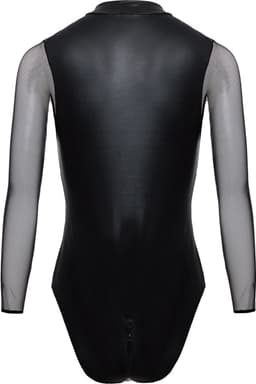 Christine le Duc - Wetlook Zip Body met Open Kruis - Lingerie Erotisch - Maddy - Zwart — thumbnail 2
